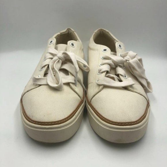 Tom's Women's Off White Canvas Sneakers Lace Up Size US 12 Everyday Casual - Picture 7 of 13